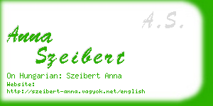anna szeibert business card